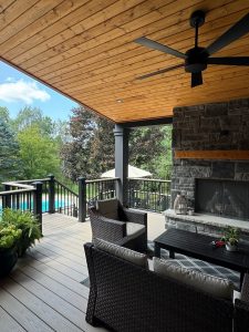 Wolf decking around pool